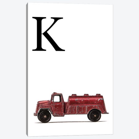 K Water Truck White Letter Canvas Print #SNT175} by Saint and Sailor Studios Canvas Artwork