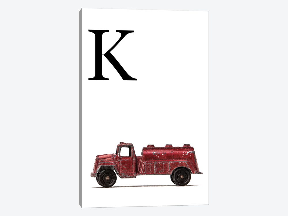 K Water Truck White Letter by Saint and Sailor Studios 1-piece Canvas Art Print
