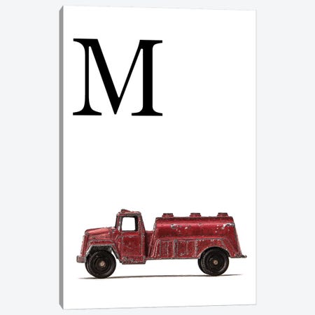 M Water Truck White Letter Canvas Print #SNT177} by Saint and Sailor Studios Canvas Wall Art