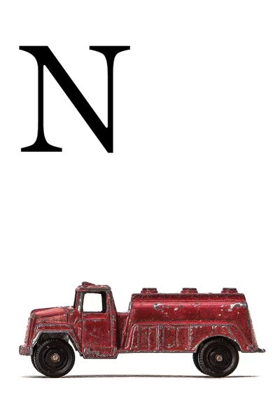 Emergency Vehicles: N Water Truck White Letter by Saint and Sailor Studios