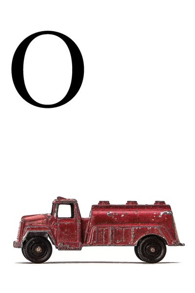 Emergency Vehicles: O Water Truck White Letter by Saint and Sailor Studios