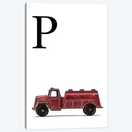 P Water Truck White Letter Canvas Print #SNT180} by Saint and Sailor Studios Canvas Artwork