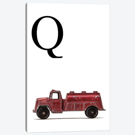 Q Water Truck White Letter Canvas Print #SNT181} by Saint and Sailor Studios Canvas Artwork