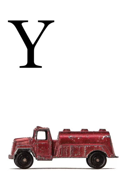 Saint and Sailor Studios: Y Water Truck White Letter by Saint and Sailor Studios