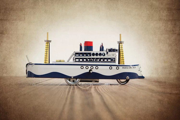 Blue White Tin Ship by Saint and Sailor Studios wall art