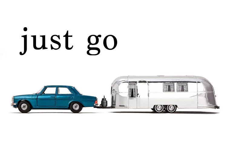 Airstream Car - Just Go by Saint and Sailor Studios wall art