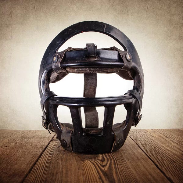 Kids Sports Art: Catchers Mask by Saint and Sailor Studios