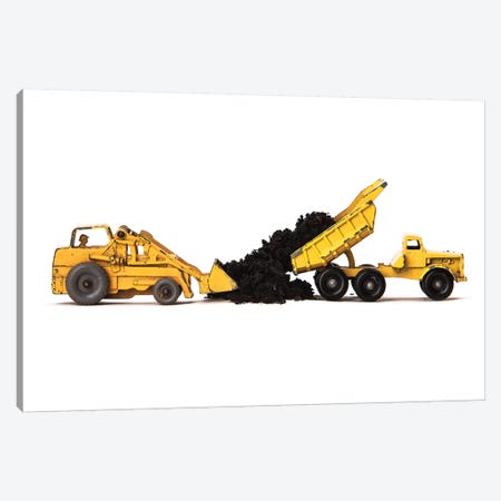 Dump Truck Dirt On White Canvas Print #SNT40} by Saint and Sailor Studios Canvas Wall Art