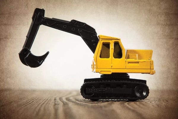 Kids Transportation Art: Excavator by Saint and Sailor Studios