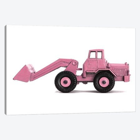 Front End Loader White Pink Canvas Print #SNT49} by Saint and Sailor Studios Canvas Artwork