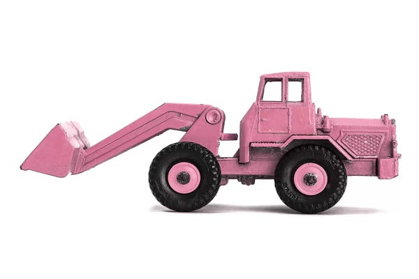 Saint and Sailor Studios: Front End Loader White Pink by Saint and Sailor Studios