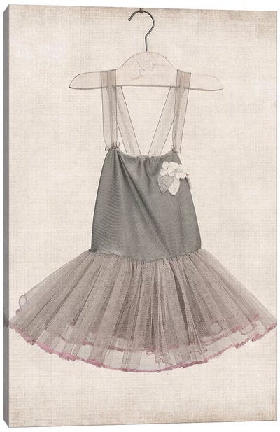 Grey Tutu Ballerina Dress Canvas Art Print - Saint and Sailor Studios