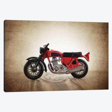 Red Motorcycle Canvas Print #SNT81} by Saint and Sailor Studios Canvas Art