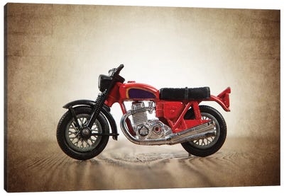 Red Motorcycle Canvas Art Print - Saint and Sailor Studios
