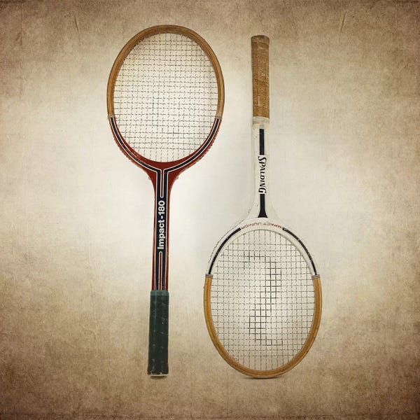 Kids Sports Art: Tennis Rackets Vintage by Saint and Sailor Studios