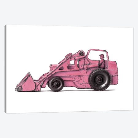 Tractor White Pink Canvas Print #SNT93} by Saint and Sailor Studios Art Print
