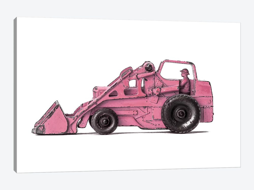 Tractor White Pink by Saint and Sailor Studios 1-piece Canvas Print