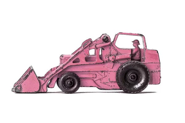 Tractors: Tractor White Pink by Saint and Sailor Studios