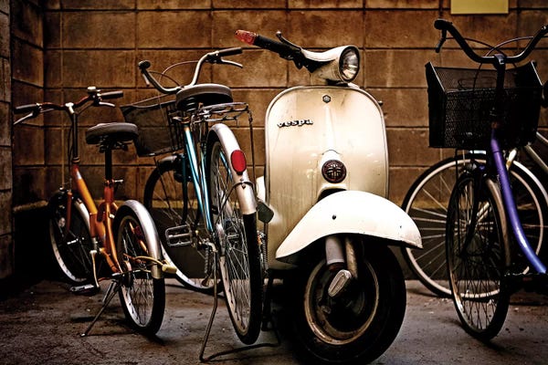 Scooters: Vespa With Bikes by Saint and Sailor Studios