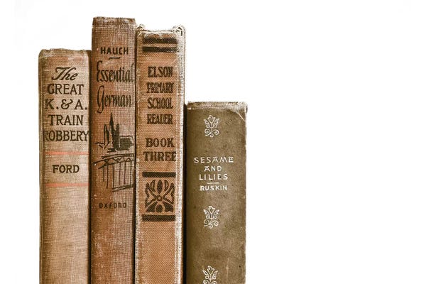 Reading: Vintage Book Spines by Saint and Sailor Studios