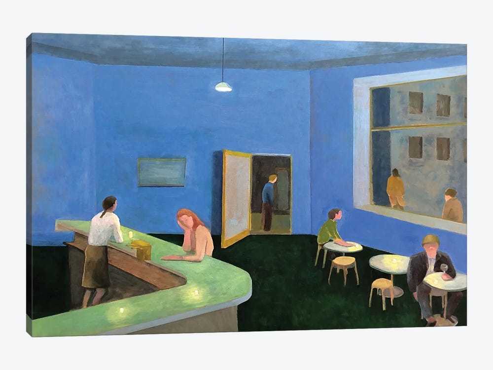 The Blue Café by Susana Mata 1-piece Canvas Print