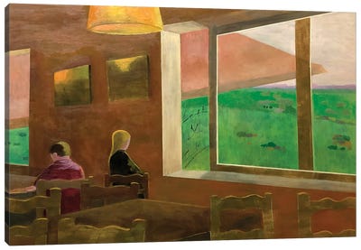 View Out Of A Window Canvas Art Print - Grass Art
