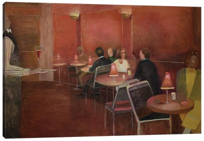 Night Café Canvas Art Print - Moody Atmospheres