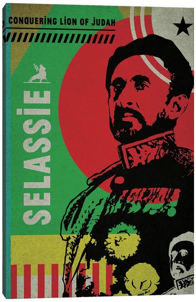 Haile Selassie Canvas Art Print - Reggae Art