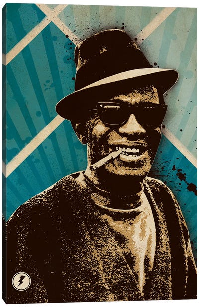 Lightnin' Hopkins Blues Canvas Art Print - Blues Music Art