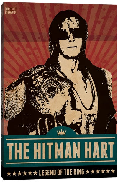 Bret The Hitman Hart Canvas Art Print - Limited Edition Sports Art