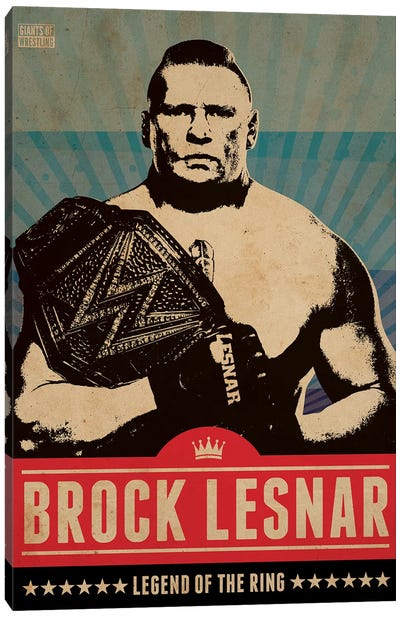 Brock Lesnar Canvas Art Print - Limited Edition Sports Art