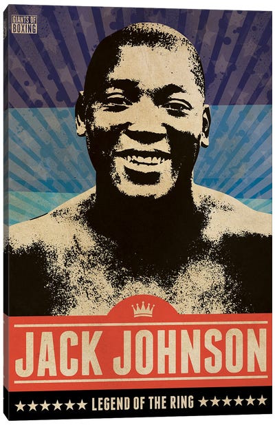 Jack Johnson Boxing Canvas Art Print - Limited Edition Sports Art