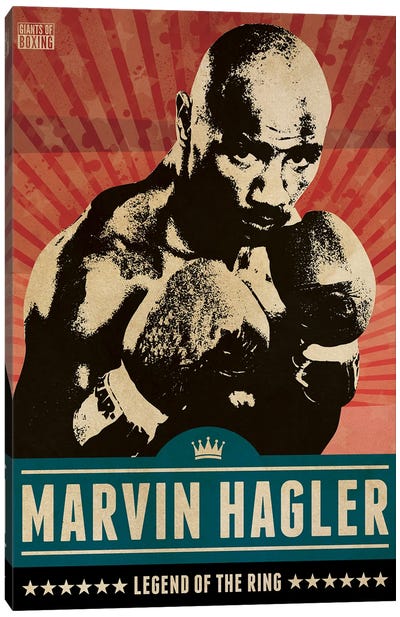 Marvin Hagler Boxing Canvas Art Print - Limited Edition Sports Art