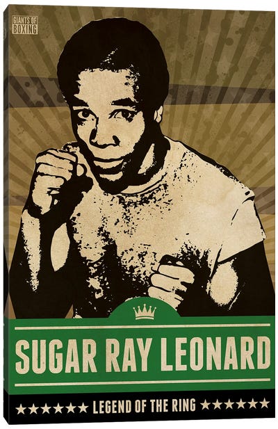 Sugar Ray Leonard Boxing Canvas Art Print - Limited Edition Sports Art