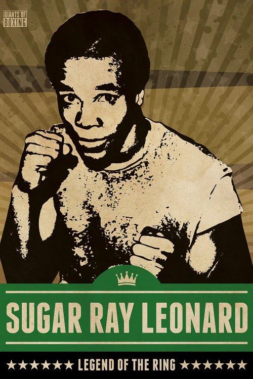 Sugar Ray Leonard Boxing by Supanova wall art