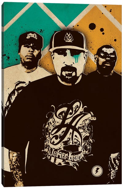 Cypress Hill Canvas Art Print - Orange & Teal