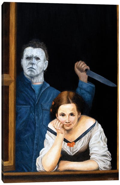Murder At A Window Canvas Art Print - Friday The 13th