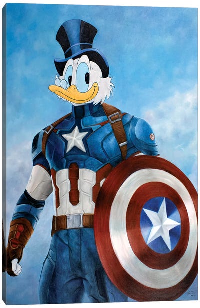 Captain Scrooge McDuck Canvas Art Print - Captain America
