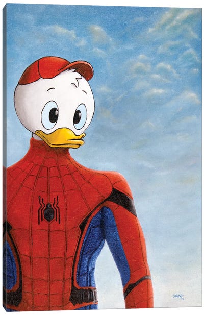 Spider-Duck Canvas Art Print - Duck Art