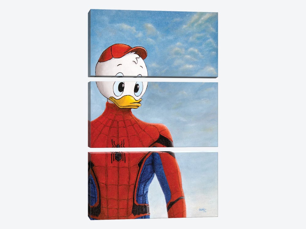Spider-Duck by Marco Santos 3-piece Canvas Wall Art