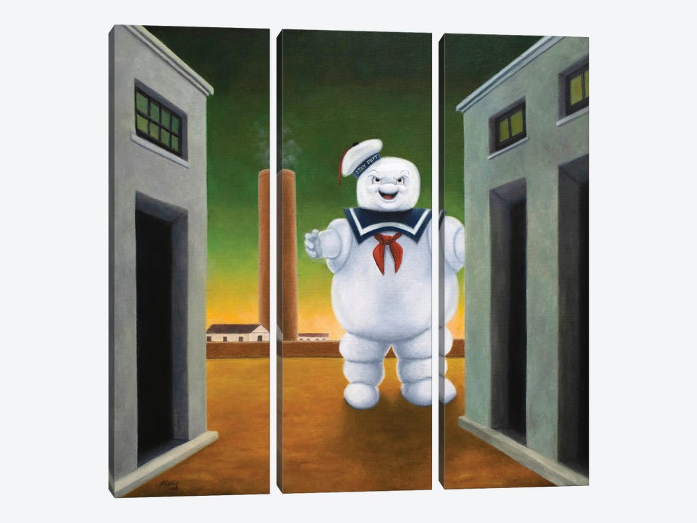 The Form Of The Destructor Haunts Italy Square by Marco Santos 3-piece Canvas Art