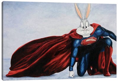 Bunny Of Steel Canvas Art Print - Superman