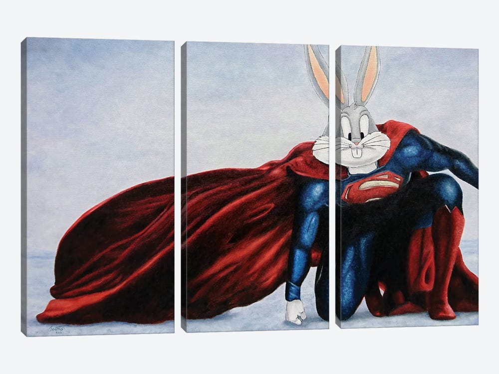Bunny Of Steel by Marco Santos 3-piece Canvas Art Print