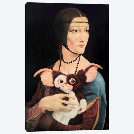 Lady With A Mogwai Canvas Print #SNX8} by Marco Santos Canvas Art Print