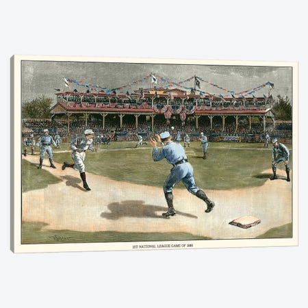 National League Game, 1886 Canvas Print #SNY1} by Snyder Canvas Wall Art