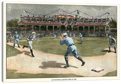 National League Game, 1886 Canvas Art Print - Baseball Art