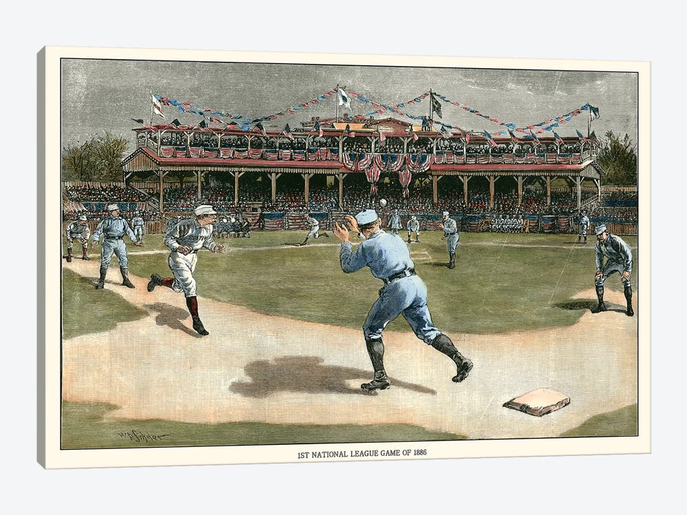National League Game, 1886 by Snyder 1-piece Canvas Wall Art