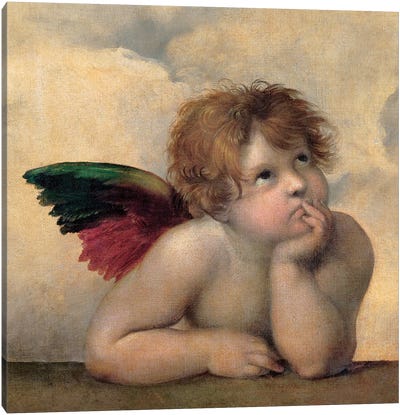 Angelo I - Madonna Sistina Canvas Art Print - Raphael