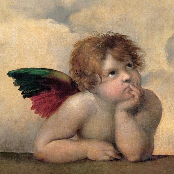 Raphael: Angelo I - Madonna Sistina by Raphael