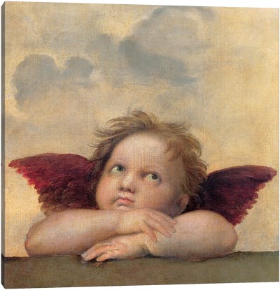 Angelo II - Madonna Sistina Canvas Art Print - Raphael